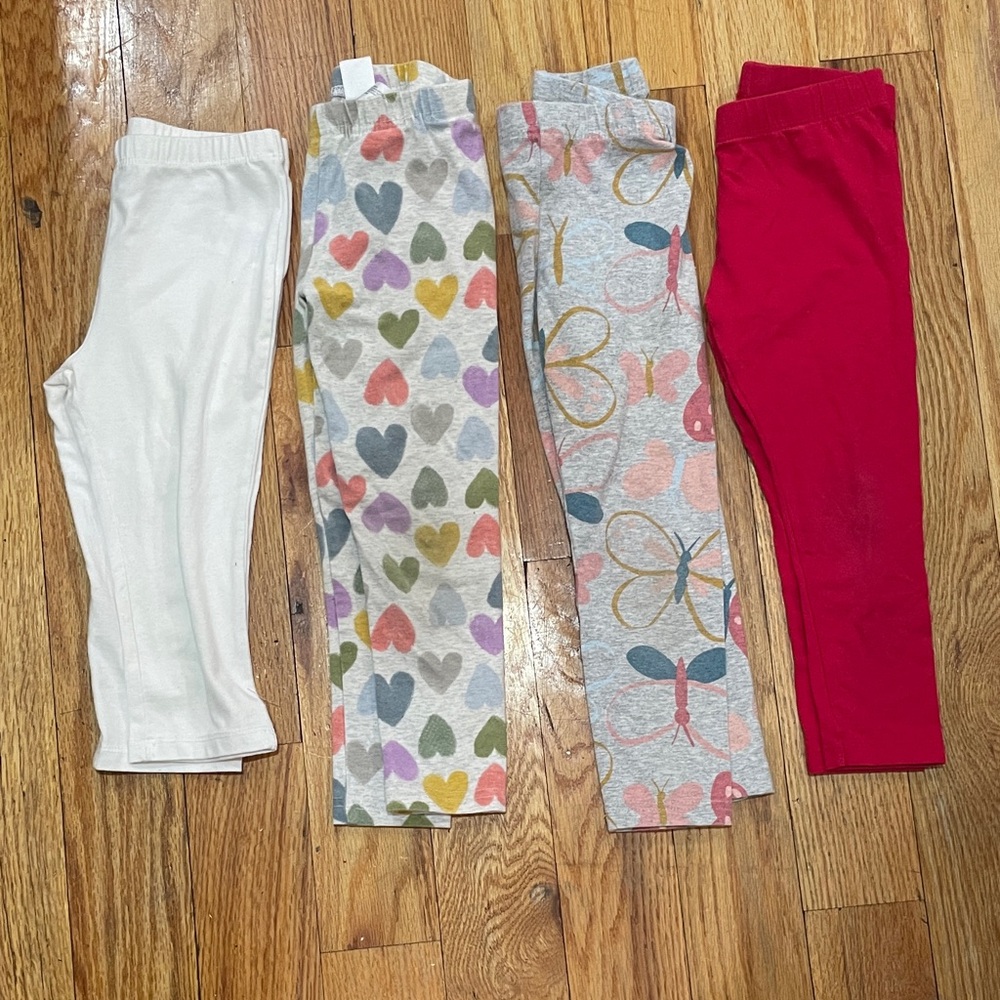 Bundle 4 PCS Jumping Beans Multicolor Heart and Butterfly Leggings Set 4 / 5T